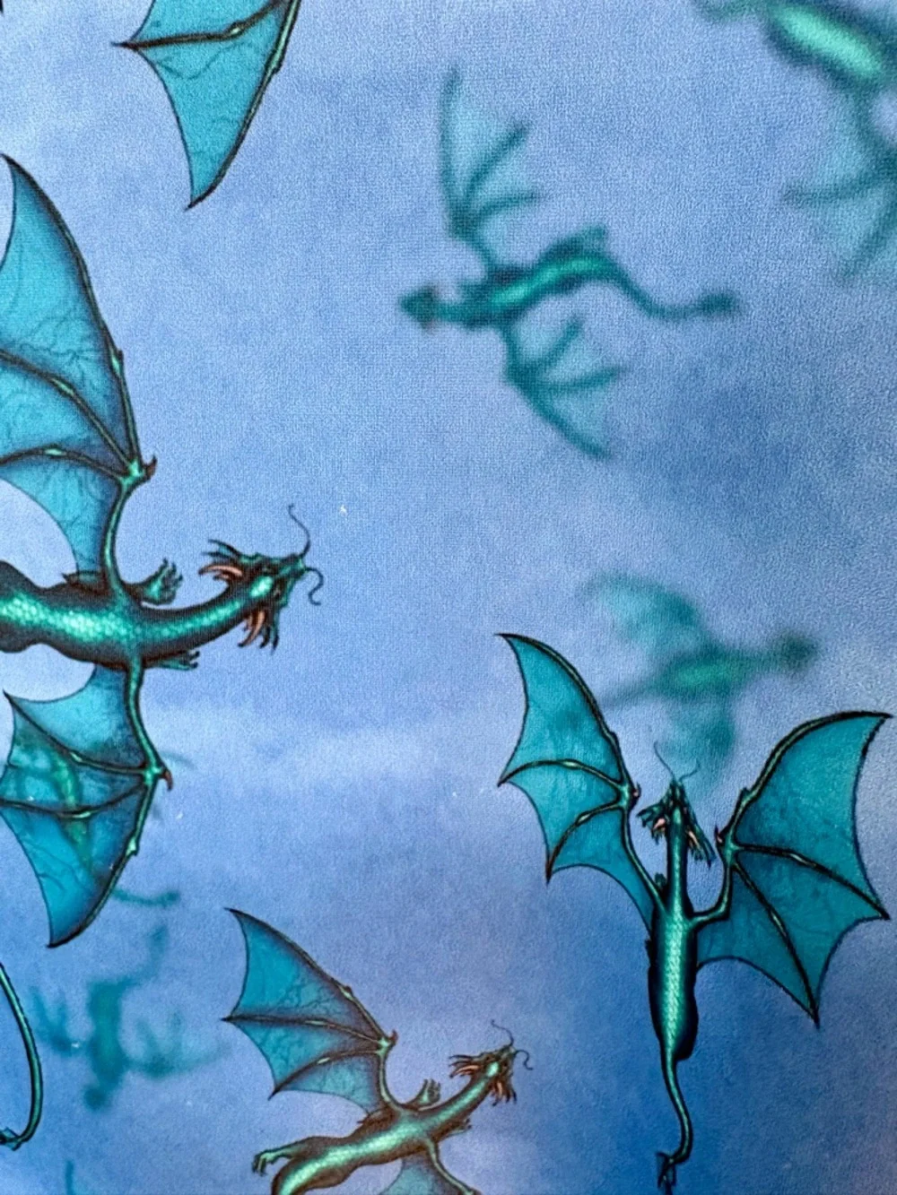 RARE | BlackMilk | Blue Ice Dragon Print  Skater Dress | Pockets | Medium - Picture 5 of 11